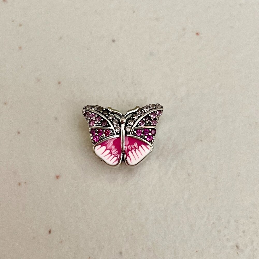 Magenta Butterfly Bracelet Charm